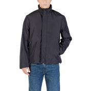 Blue Polyester Full-Length Jacket