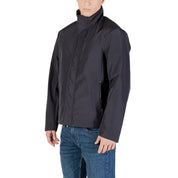 Blue Polyester Full-Length Jacket