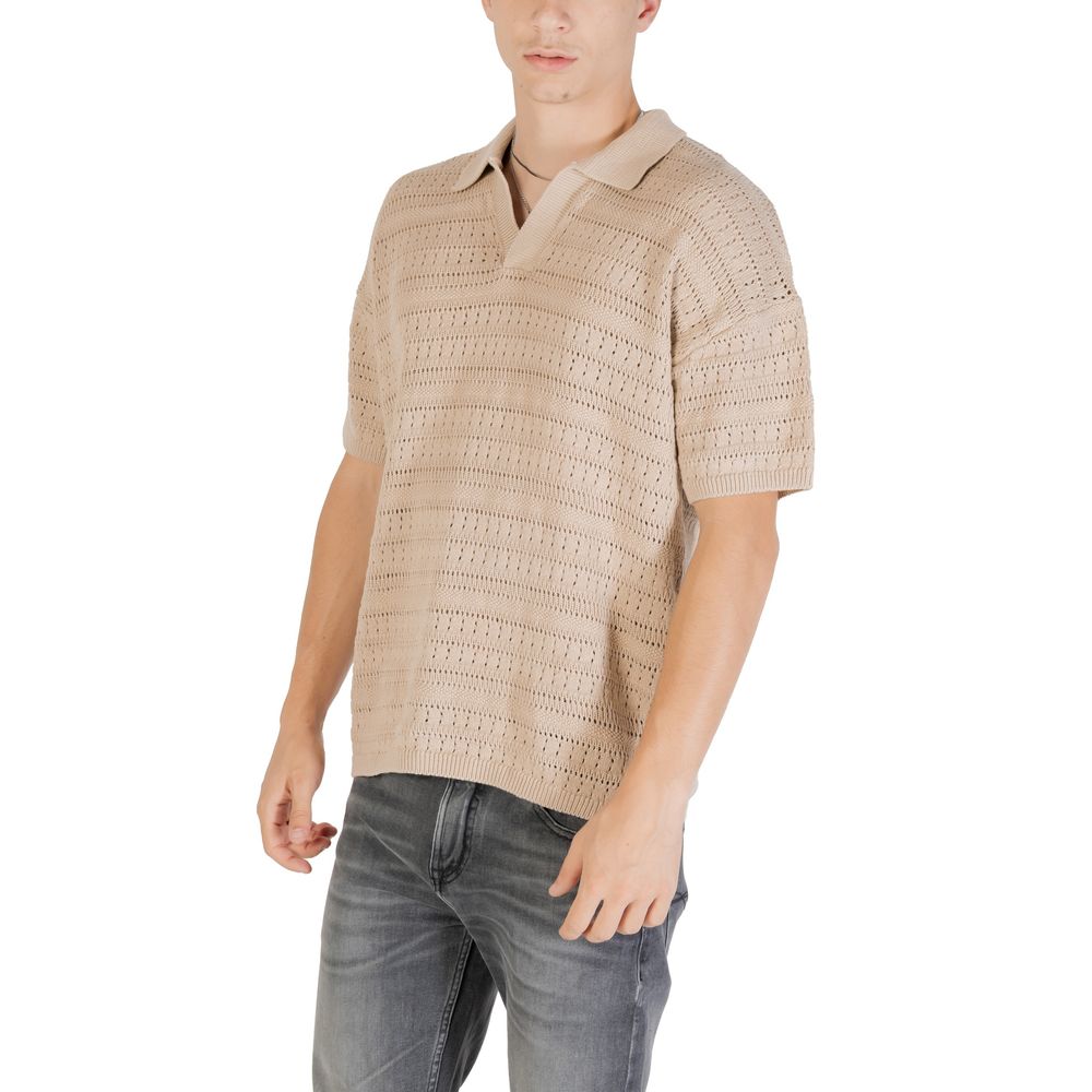 Beige Cotton Shortsleeve Shirt