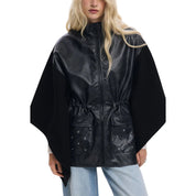 Black Polyester Jackets And Coat