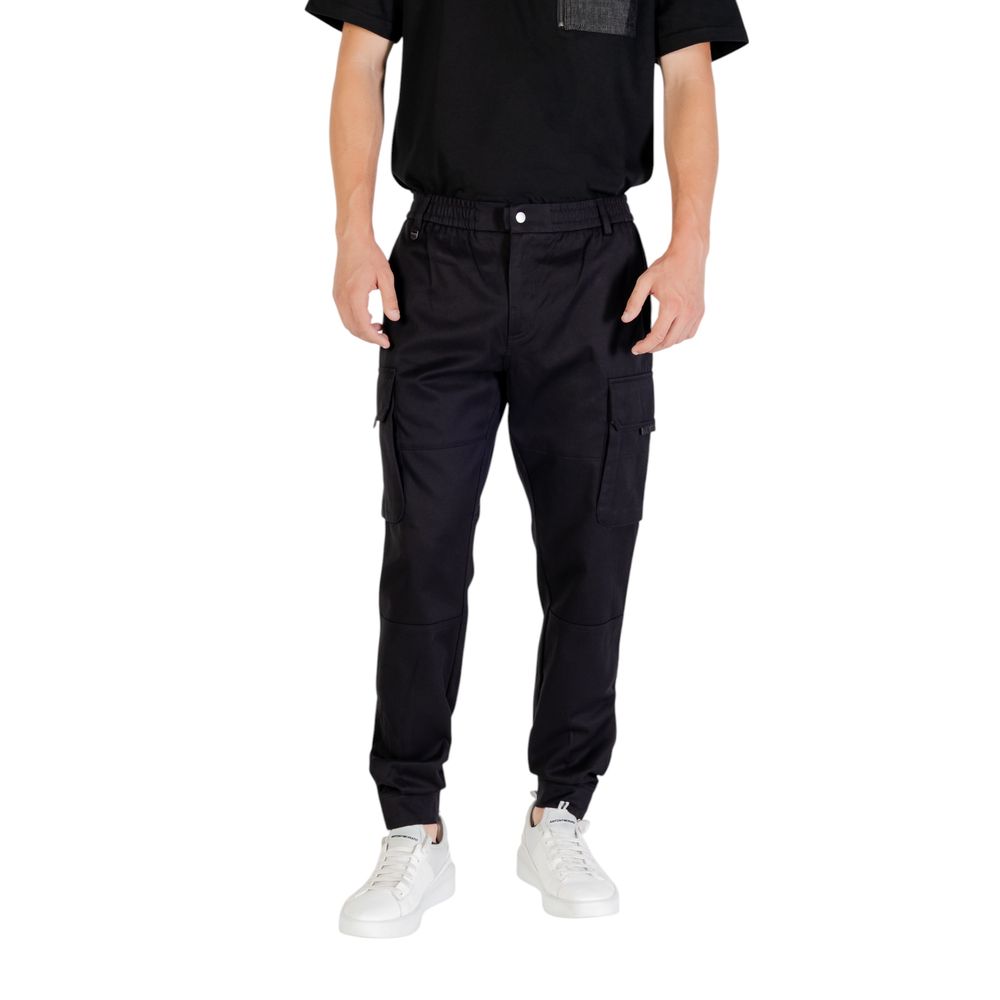 Black Viscose Casual Pants