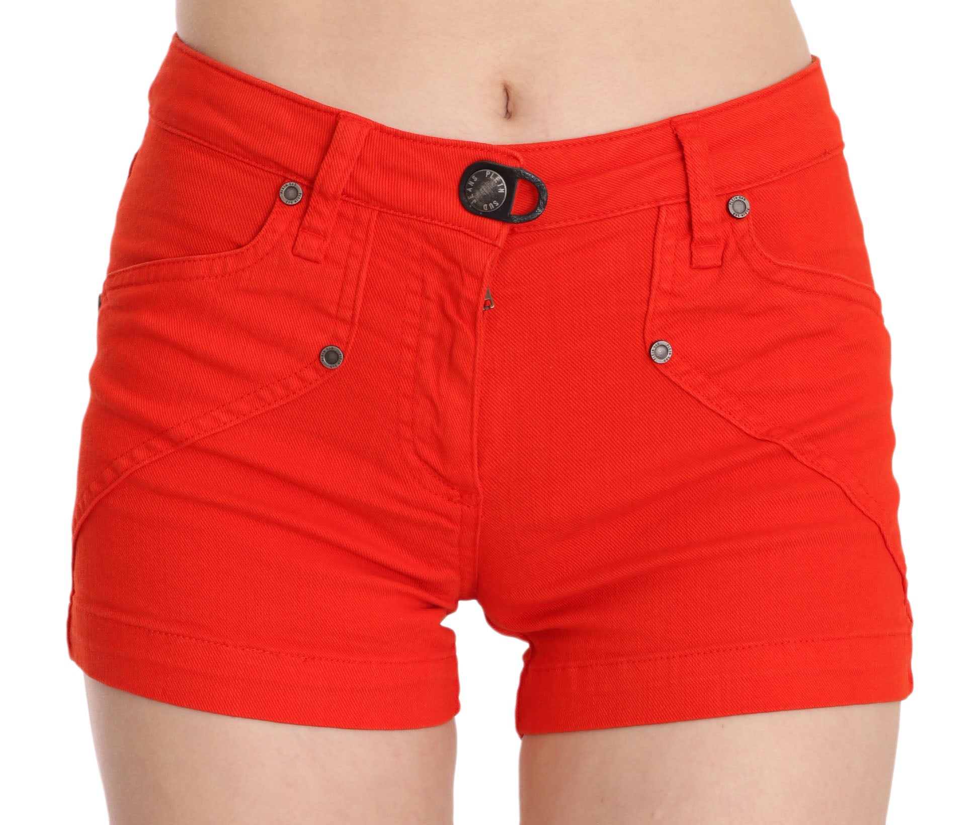 Mini jean en coton taille moyenne orange