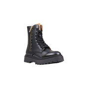 Black Polyethylene Lace-Up Boots