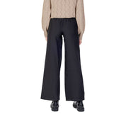 Black Polyester Flared Pants