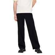 Black Polyester Casual Pants