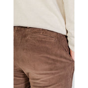 Brown Cotton Casual Pants