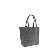 Gray Cotton Shoulder Bag