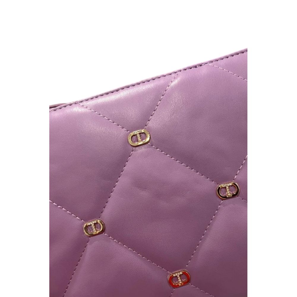 Purple Faux Leather Women Crossbody Bag