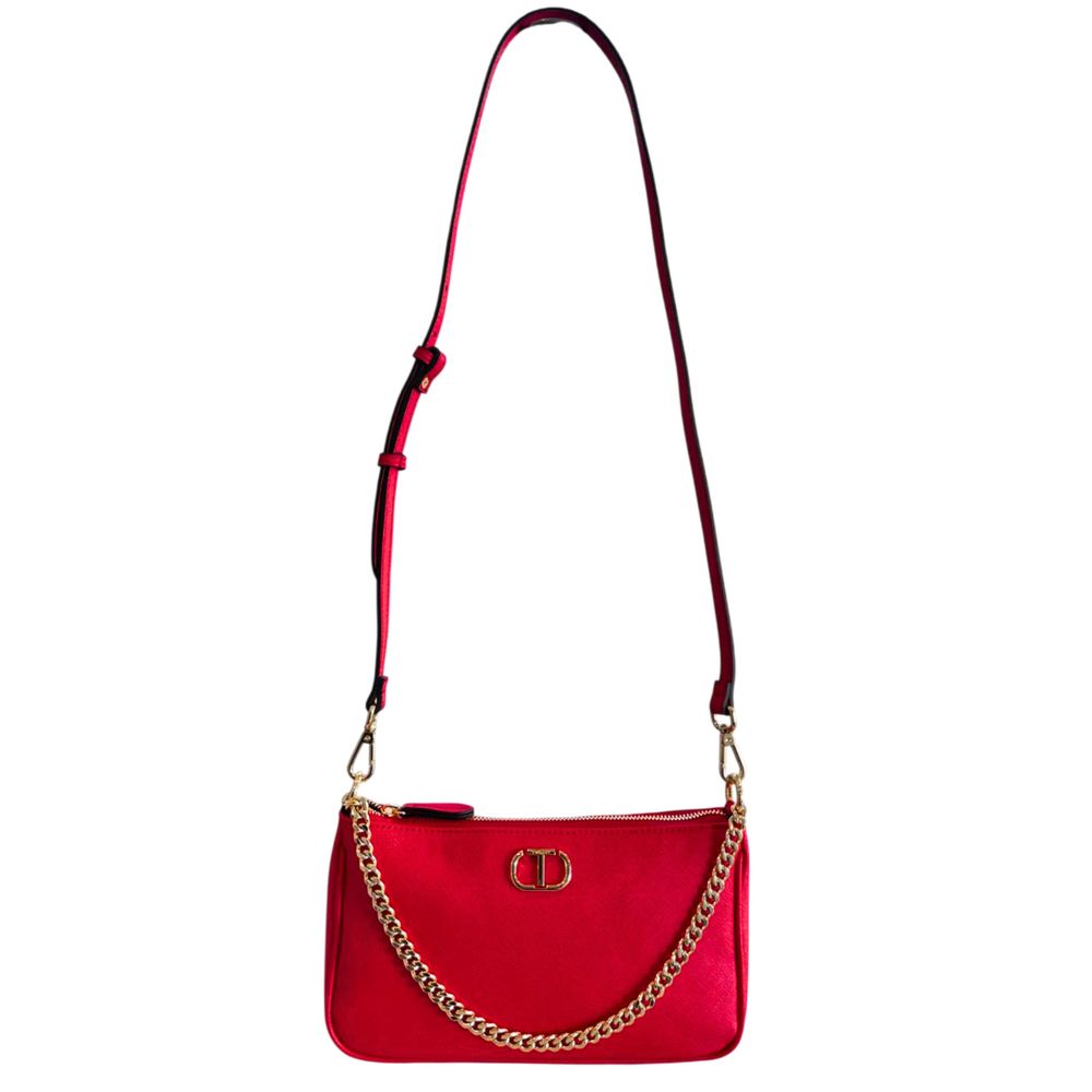 Red PU Women Crossbody Bag