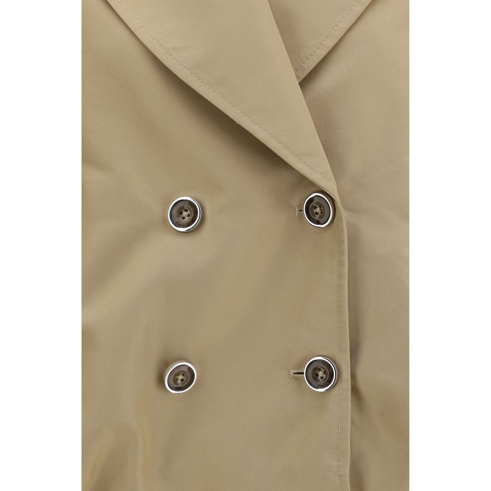 Beige Cotton Trench Coat