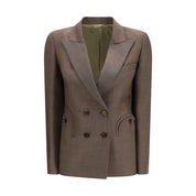 Brown Fleece Wool Blazer