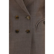 Brown Fleece Wool Blazer