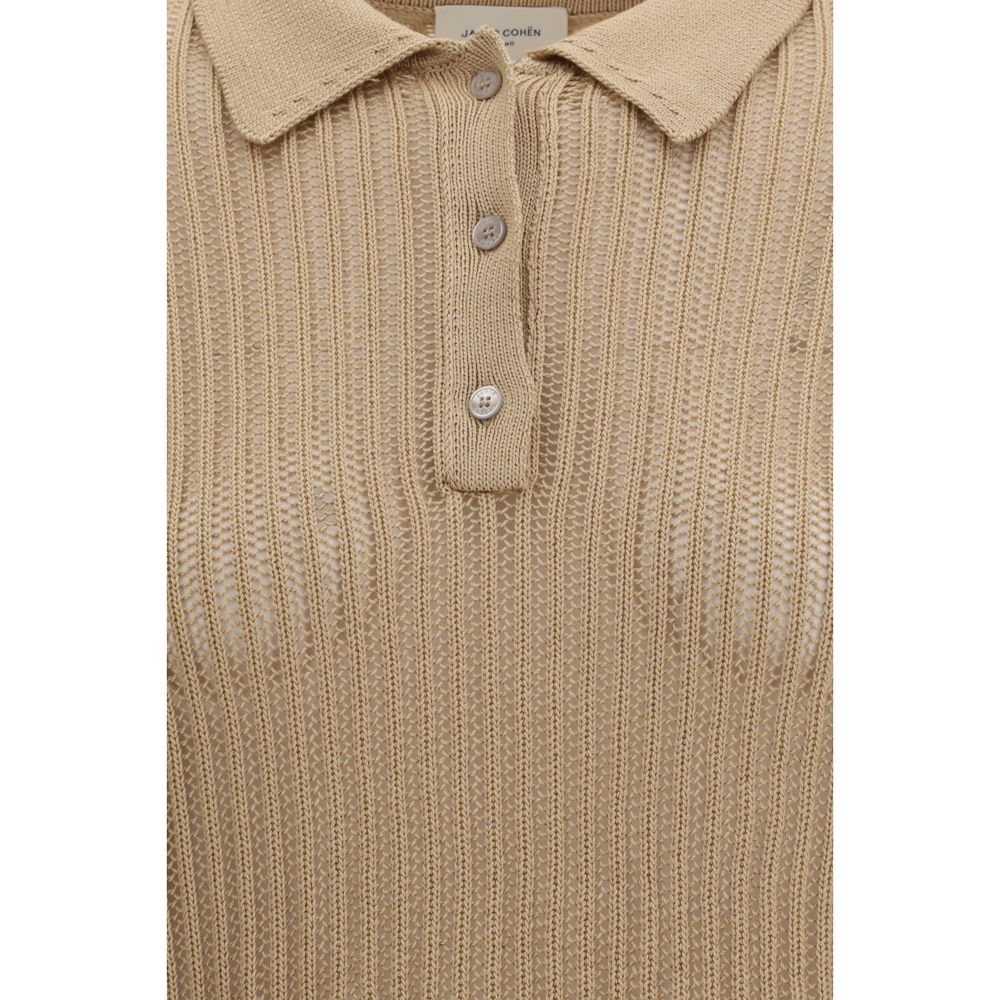 Beige Cotton Polo Shirt