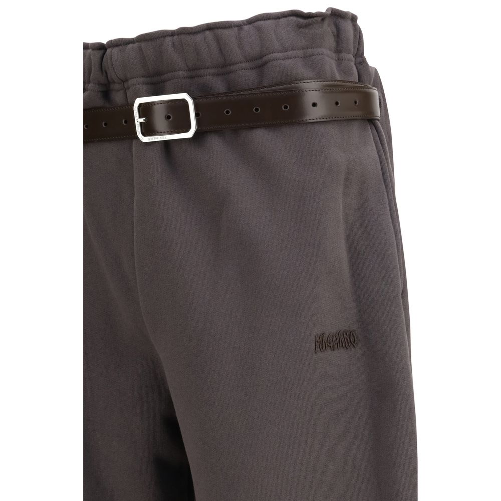 Brown Cotton Athletic Pants