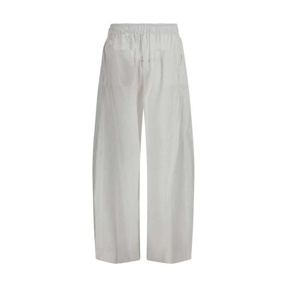 White Lyocell Casual Pants