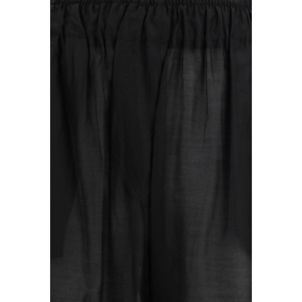 Black Lyocell Casual Pants