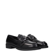 Black Leather Slip-On Loafers