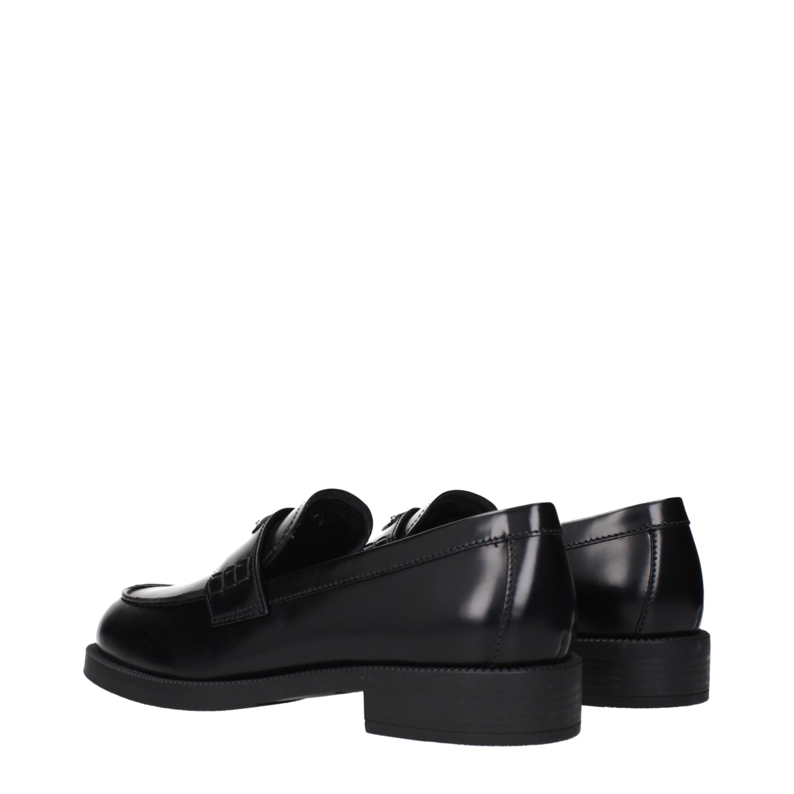Black Leather Slip-On Loafers