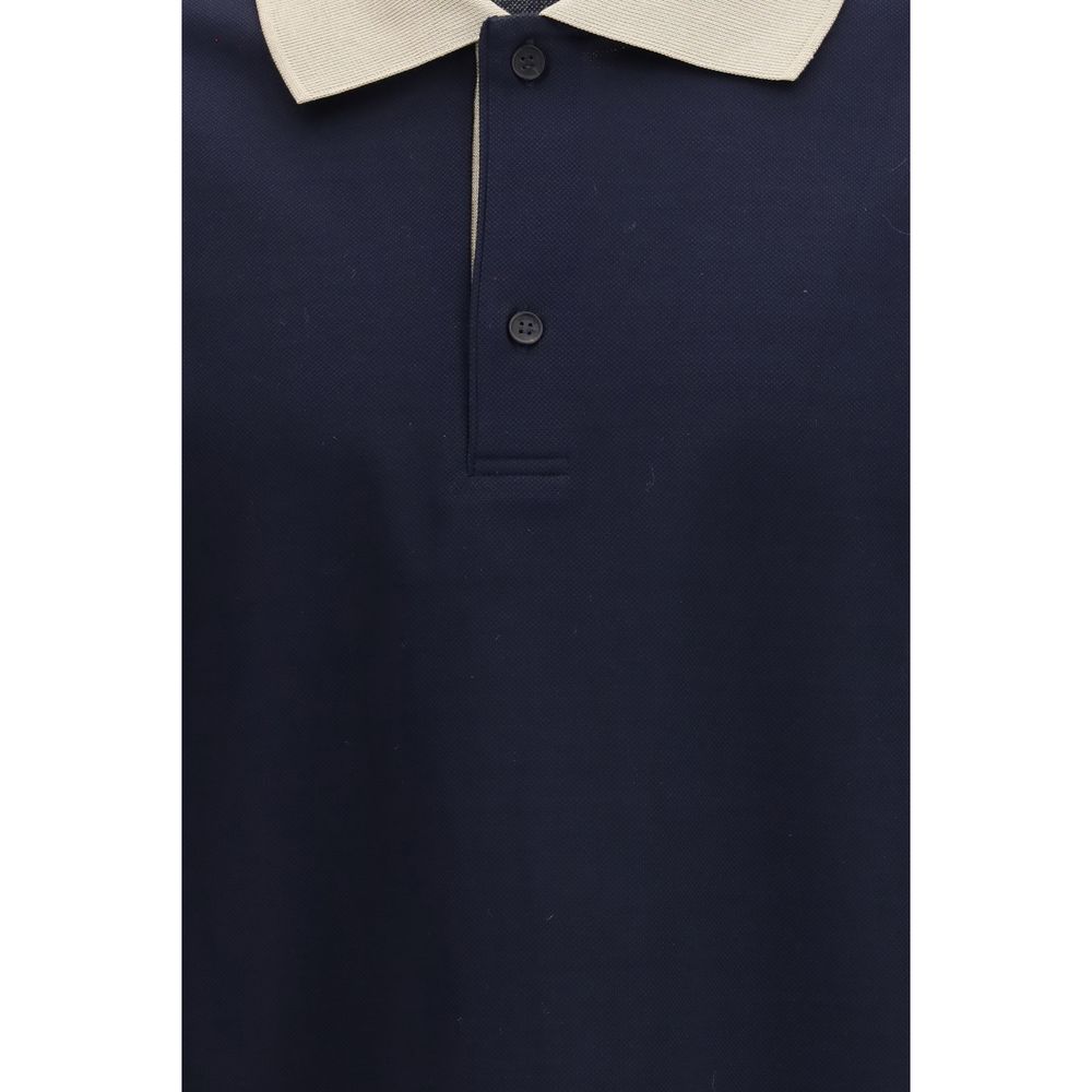 Blue Cotton Polo Shirt