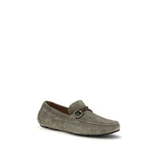 Gray Calf Leather Bos Taurus Slip-On Loafers