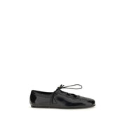 Black Calf Leather Bos Taurus Ballet Flats