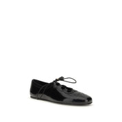 Black Calf Leather Bos Taurus Ballet Flats