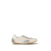 Beige Calf Leather Bos Taurus Athletic Sneakers