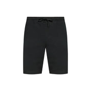 Black Cotton Bermuda Shorts
