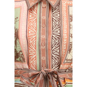 Multicolor Linen Casual Dress