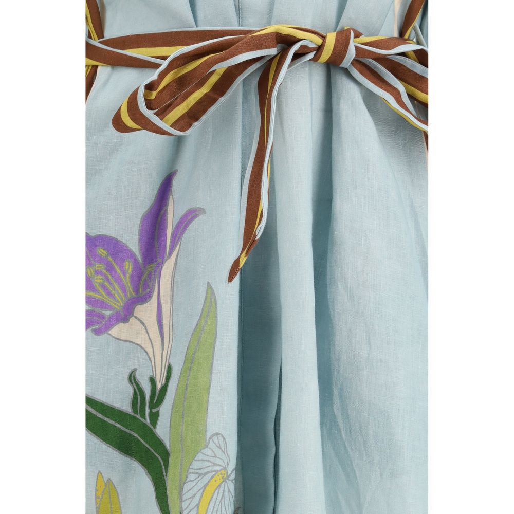 Multicolor Linen Casual Dress