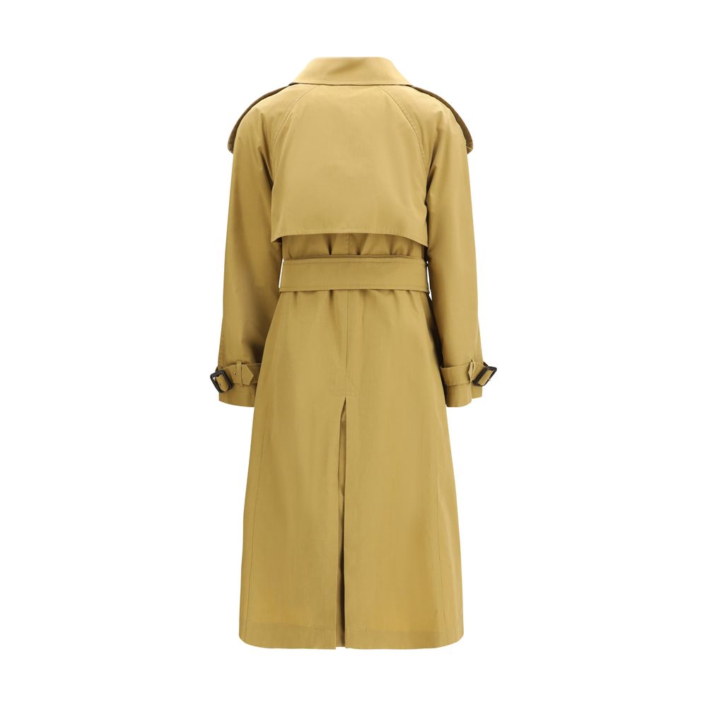 Beige Polyester Trench Coat