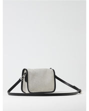 Gray Cotton Crossbody Bag
