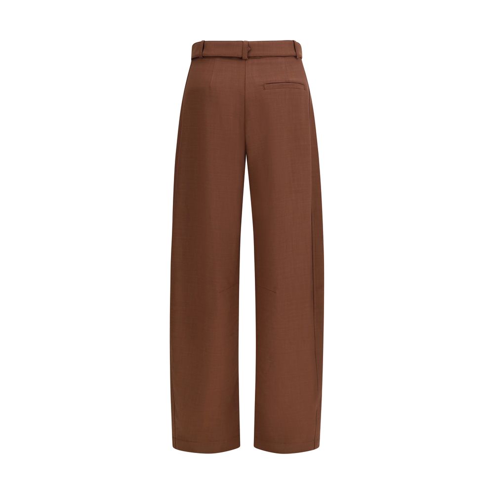 Brown Viscose Casual Pants