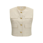 Beige Wool Sleveless Jacket