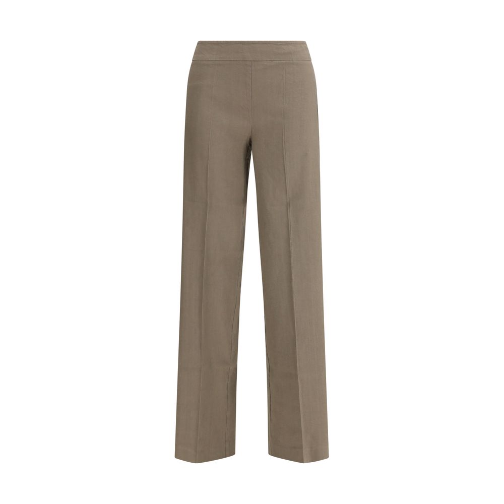 Beige Linen Casual Pants