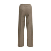 Beige Linen Casual Pants
