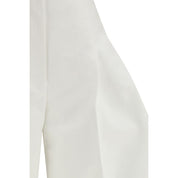 White Cotton Cropped Pants
