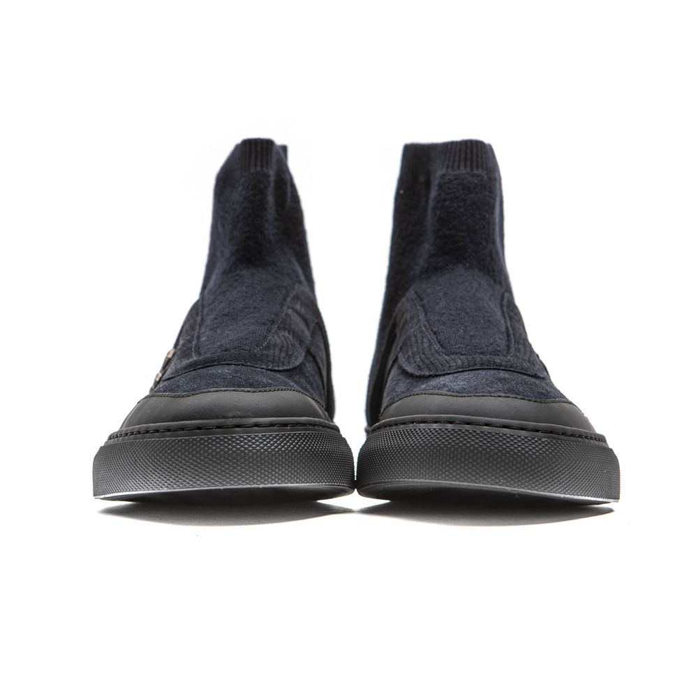 Blue Leather Womens Ankle Boot