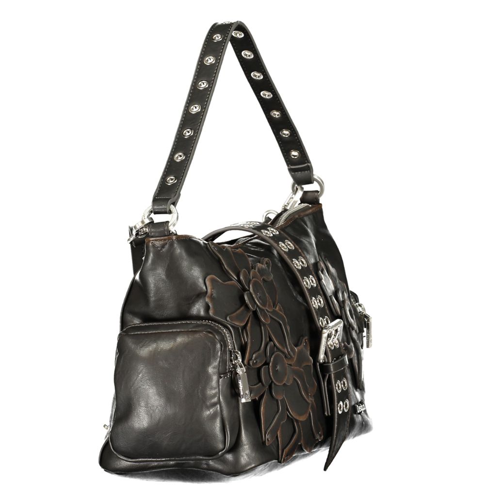 Marrone Polyurethane Women Handbag