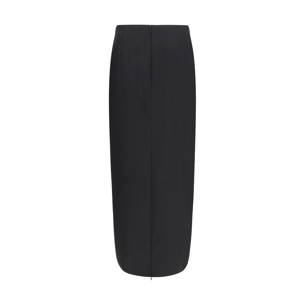Black Wool Long Skirt