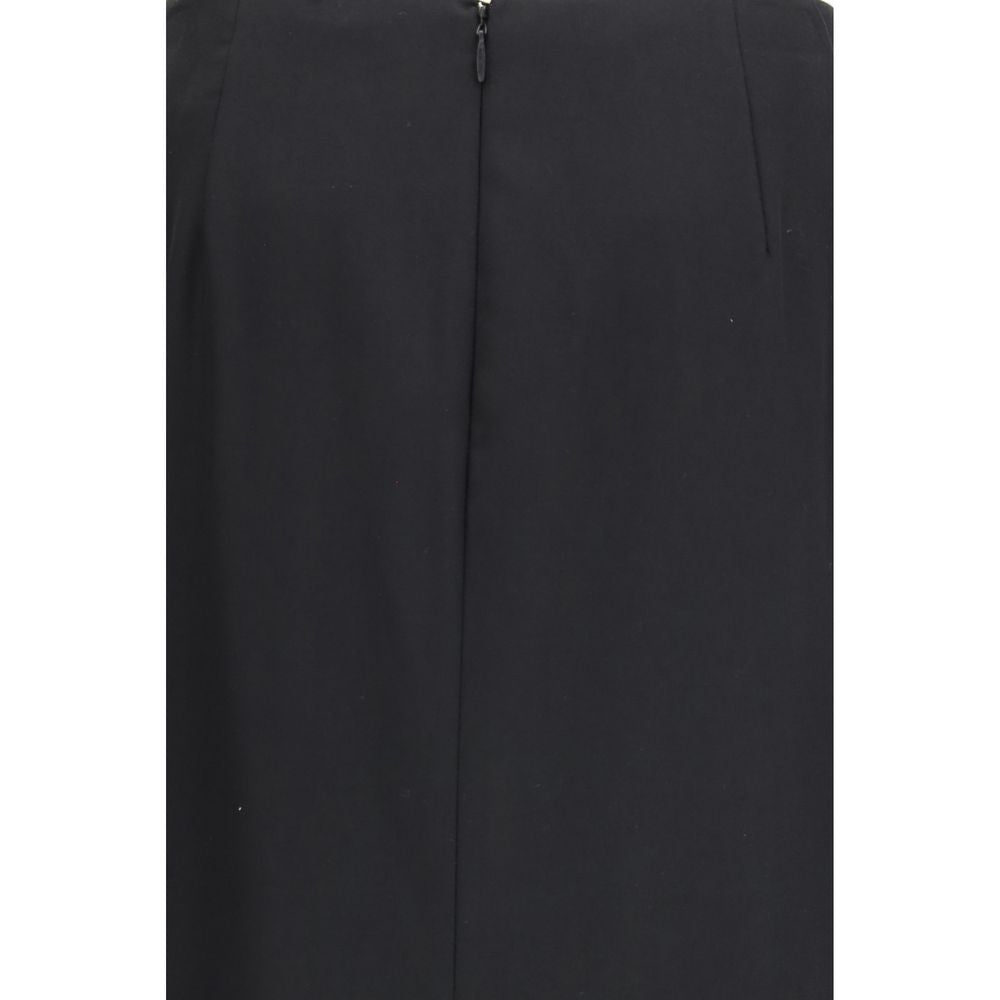Black Wool Long Skirt