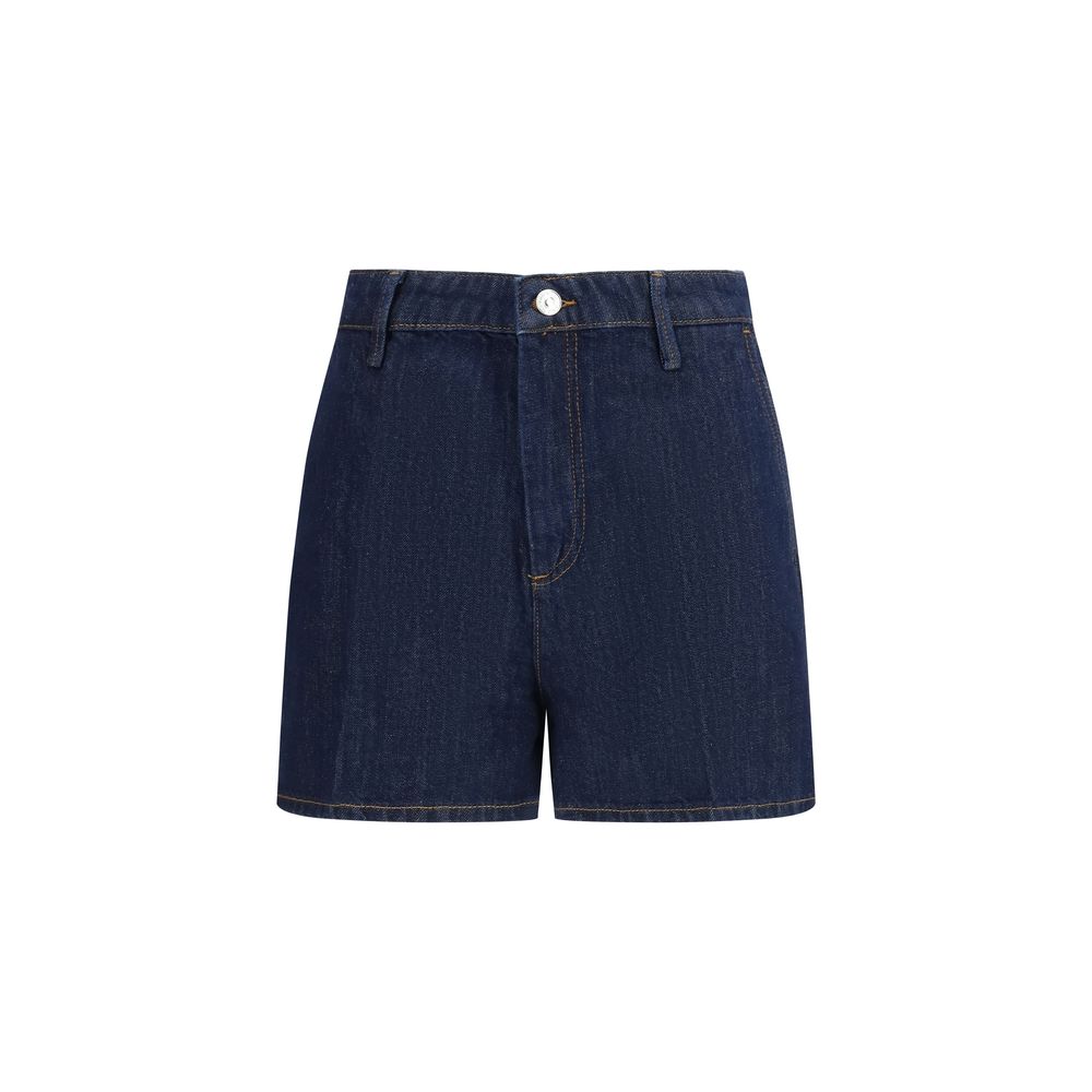 Blue Cotton Bermuda Shorts