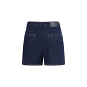 Blue Cotton Bermuda Shorts