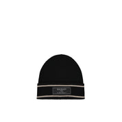 Black Merino Wool Beanie