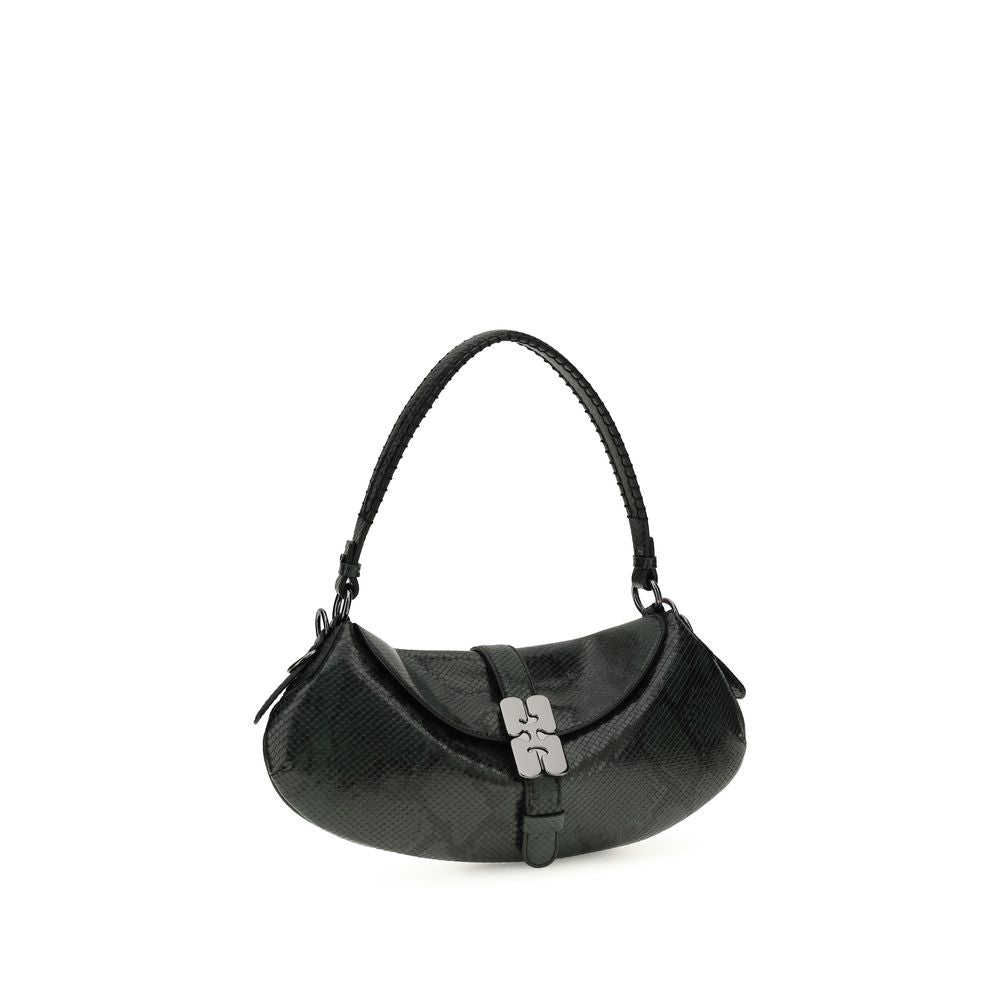 Blue Recycled Leather Shoulder Bag