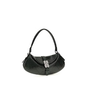 Blue Recycled Leather Shoulder Bag