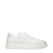 White Leather Low Top Sneakers