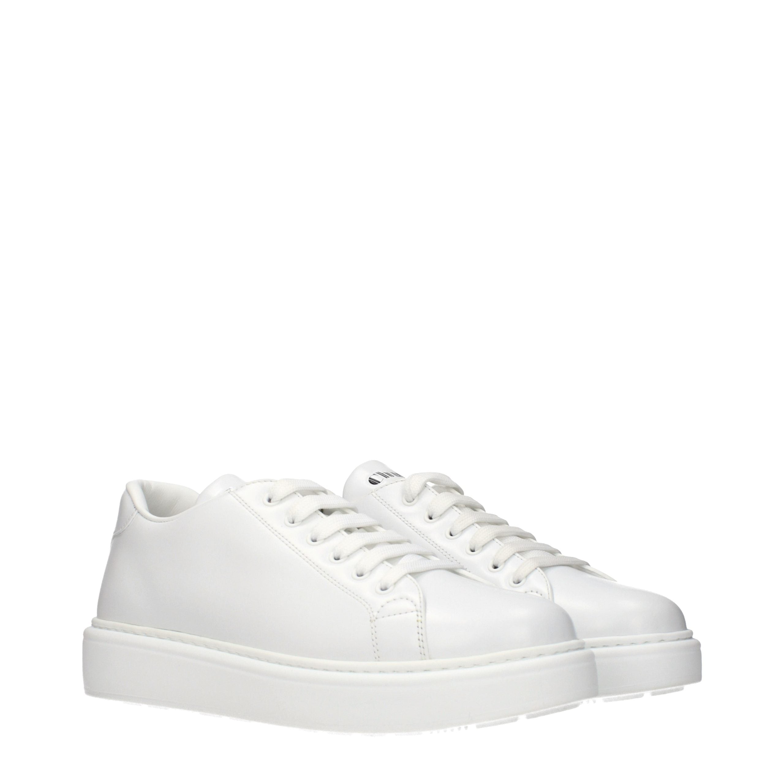White Leather Low Top Sneakers