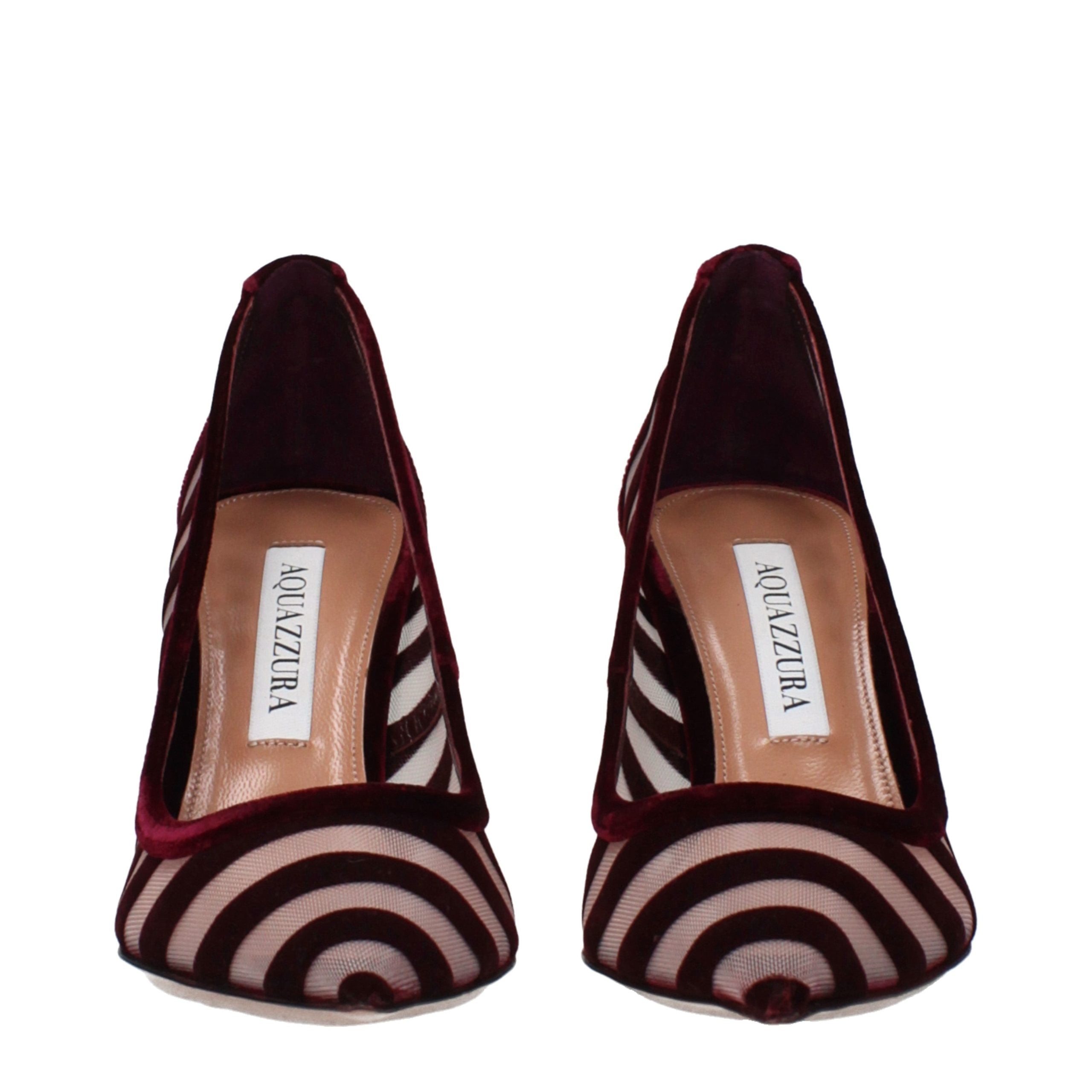 Transparent Velvet Mid Heel Pumps