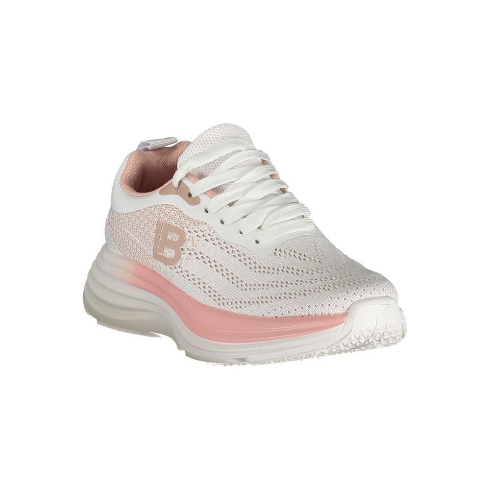 White Polyester Women Sneaker